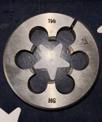 ALFA 1-1/8” 27 HS HSS Adjustable Round Die     TPI: 27    1-1/8”     ONE PIECE - Image 1 of 4