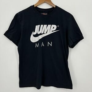 Jordan T-Shirt Men's M Black Jump Man Logo Short Sleeve Crew Neck