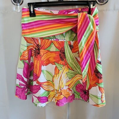 Nine West Womens Skirt Size 4 Colorful Floral Cotton Stretch Fairycore Y2K 16489 - Image 1 of 4