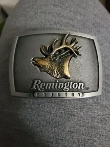 VINTAGE 1986 REMINGTON BUGLING ELK BELT BUCKLE METAL USA - Picture 1 of 2