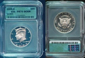 2005-S ARGENTO ICG KENNEDY HALF PR70 DCAM SPLENDIDA (360) - Foto 1 di 1
