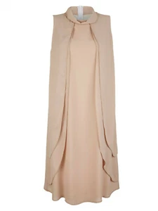 Alba Moda Kleid in fliessenden Chiffonlagen taupe Gr. 46  0520539197 - Picture 1 of 5