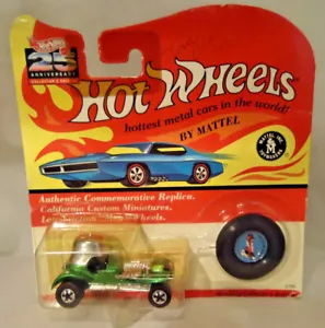 VINTAGE 1992 HOT WHEELS TOM DANIEL AUTOGRAPHED DIE CAST RED BARON ON CARD - Picture 1 of 4