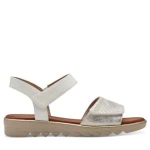 COMODA Y ELEGANTE SANDALIA VEGANA MUJER JANA 28265 BLANCO-PLATINO - Imagen 1 de 5