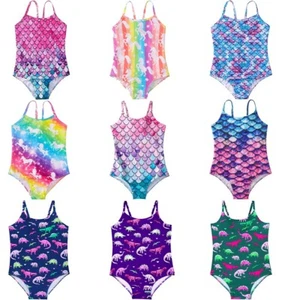 Kids Girls Swimwear Swimsuit One Piece Bikini Bathing Suit Beachwear 2-8Y - Picture 1 of 17