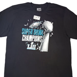 Philadelphia Eagles Mens XL T Shirt Black Fanatics Short Sleeve Super Bowl - Picture 1 of 9