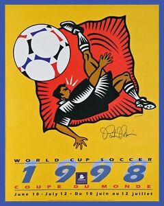 1998 France World Cup Poster of Tournament Program - 8x10 Color Photo  