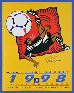 Póster del programa del torneo de la Copa Mundial de Francia 1998 - foto a color 8x10 - Imagen 1 de 1