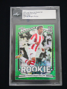 D'MARGIO WRIGHT-PHILLIPS 2022 LEAF METAL HOT ROOKIE SET MOJO GREEN 1/1 PROOF