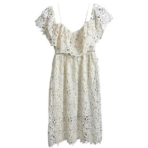 UMGEE | Ivory Off Shoulder Lace Midi Dress Size Small - Picture 1 of 16