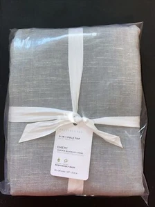 Pottery Barn EMERY Linen Poletop BLACKOUT Drape Panel Curtain 50X84 Mineral Blue - Picture 1 of 4