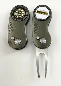 GOLF SWITCHBLADE NHL BOSTON BRUINS DIVOT REPAIR TOOL + Ballmarker Gray - Picture 1 of 1