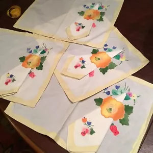 Vtg Elegant Embroidered Placemats w/ring & Napkin .Set-4- RARE NWT Spring Easter - Picture 1 of 5