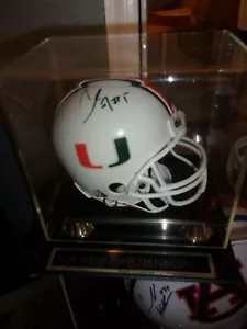 MINI CASCO Y ESTUCHE DE EXHIBICIÓN ANDRE JOHNSON UM AUTOGRAFIADO RIDDELL - Imagen 1 de 1