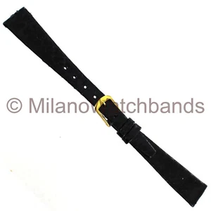 14mm Milano Genuine Sea Snake Skin Black Unstitched Ladies Watch Band Short - Picture 1 of 3