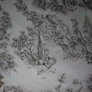 White Fine Cotton Printed Brown Toy Canvas Fabric 2.80m Wide - Picture 1 of 4