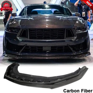For Ford Mustang Dark Horse 2023UP REAL CARBON Front Bumper Lip Spoiler Replace - Imagen 1 de 12
