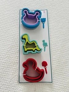 Kinder Sandwich Ausstecher & passende Plektren 3 Formen Teddybär, Dinosaurier, Ente - Bild 1 von 2