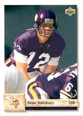 1992 Upper Deck Sean Salisbury #614 Minnesota Vikings - Image 1 of 2