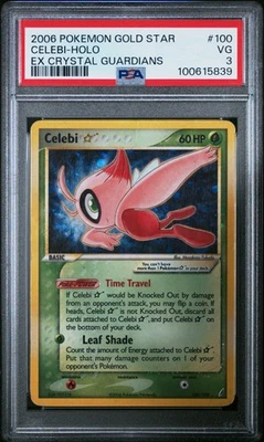 Pokemon Celebi #100 Holo Ex Crystal Guardians 2006 Gold Star PSA 3 VG - Image 1 of 2