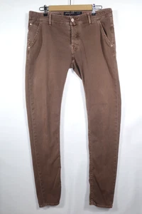 Jacob Cohen braune Herrenjeans Größe 37 x 34 schmal gerippt bequem Stretch gestreift - Bild 1 von 14