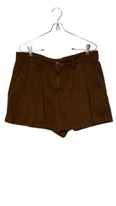 Free People Women Shorts Billie Pleated Chino 2.5" Solid Festival Brown Size 8 - Picture 1 of 10