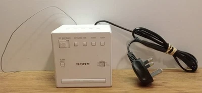 Sony ICF-C1 Cube Clock AM/FM Radio Tuner with Auto Set Light Up Alarm Clock - Image 1 of 4