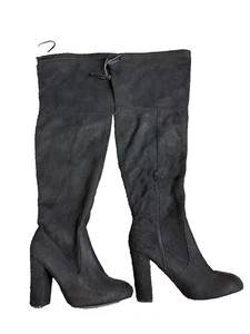 ARQA Studio Black Over-the-Knee Block Heel Boots Size 9W - Picture 1 of 10