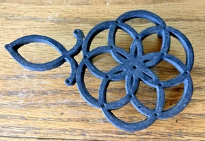 Vintage Wilton, Cast Iron Pot Holder, Black, 5”x3” - Picture 1 of 2