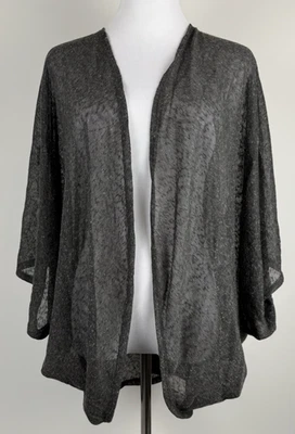 Nuevo con etiquetas Cárdigan Lane Bryant Kimono Top Envolvente Mujer 14/16 Gris Frente Abierto Ala de Murciélago Foto 1 de 4
