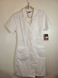Dickie's EDS Professional Scrub Dress White Button Front #84500 New Small Nurse - Picture 1 of 20