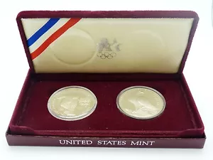 1983 S 1984 S PROOF Olympic Silver Dollar 2 Coin US Mint Commemorative Set - Picture 1 of 6