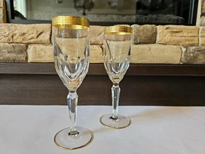 Johannes Oertel 2 Bleikristall Sektgläser Hochzeit Verlobung Vintage Shabby TOP! - Bild 1 von 7