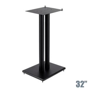 32" Speaker Stand Platform Durable Steel Design with Adjustable Top Plate Black - Picture 1 of 6