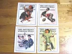 4 Norman Rockwell 10x 12 Saturday Evening Post Cover REPRINT 1916-1925-1933-1939 - Picture 1 of 9