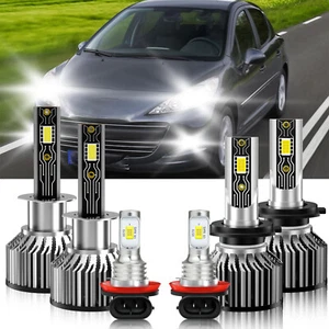 For Peugeot 207 2008-2012 Combo LED Headlight+Fog Lights Bulbs Kit White 6500K - Picture 1 of 12