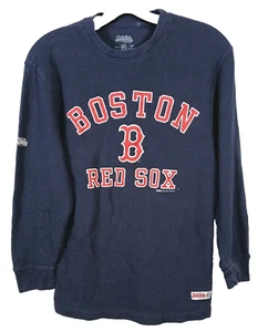 Boston Red Sox MLB Thermal Waffle Knit Long Sleeve Navy Shirt Size Sm - Picture 1 of 5