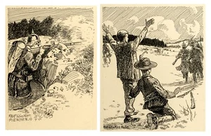 Rolf Winkler (1884-1942) Zwei Original Feder- und Tuscheillustrationen um 1910 - Bild 1 von 6