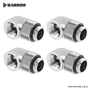 Barrow G1/4" raccordo estensore maschio-femmina, rotante 90 gradi, argento confezione da 4 - Foto 1 di 5