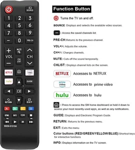 Universal Remote Control for All Samsung TV Remote Compatible All Samsung LCD LE - Picture 1 of 7