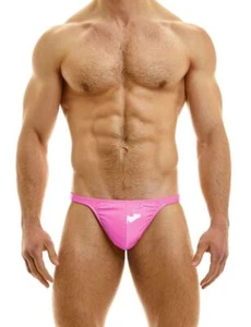 Tangas de vinilo viral MODUS VIVENDI con bolsa espaciosa rosa neón brillante 08016 B77A - Imagen 1 de 4