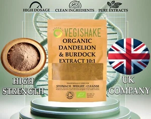 Organic Dandelion and Burdock Root Powder Extracts 10:1 UK British Supplements - Picture 1 of 13