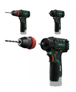 Parkside 12V Cordless Drill PBSA 12 F5 In Carry Case - Bare Unit - Picture 1 of 7