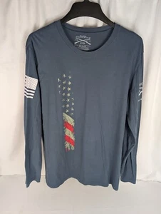 Grunt Style XL True Colors America Stars & Stripes Graphic Long Sleeve Gray Blue - Picture 1 of 13