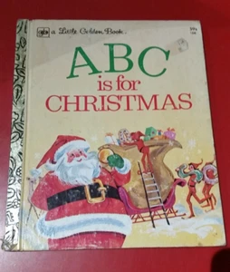 Vintage 1974 Little Gold Books ABC is for Christmas - Picture 1 of 3