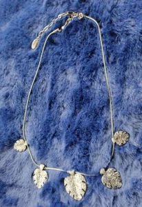 Pilgrim Necklace Marcasite Style Leaves Pewter Tone - Picture 1 of 6