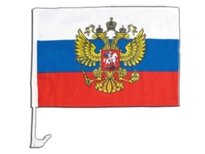 Russia con aquila stemma bandiera auto bandiera auto bandiere auto bandiere 30x40 cm - Foto 1 di 1