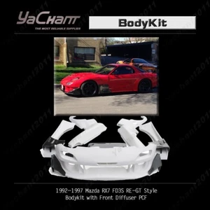 Kit de carrocería FRP/CARBONO (parachoques, guardabarros, patos) para 92-97 Mazda RX7 FD3S estilo RE-GT - Imagen 1 de 12