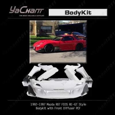FRP/CARBON BodyKit(Bumper,Fender,Canards)For 92-97 Mazda RX7 FD3S RE-GT Style - Image 1 of 4