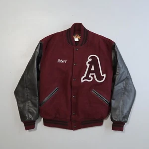 Vtg Medium Distressed School Letterman Varsity Jacket Coat Appoquinimink Wool A - Picture 1 of 9
